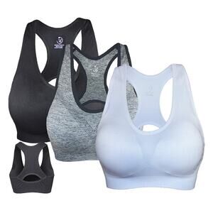 Cabales KINYAOYAO 3 Pack Plus Size Ultimate Comfy Medium Support Sport Bra
